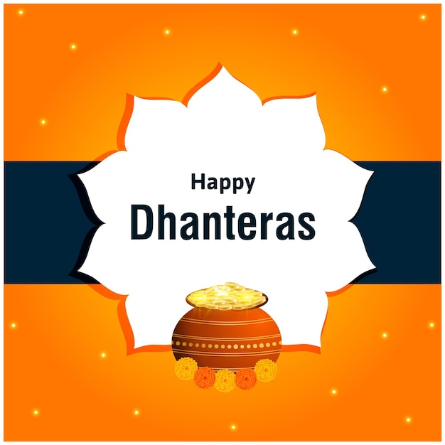 Elegant happy dhanteras beautiful festival vector design