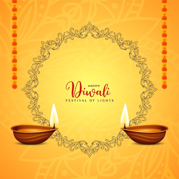 Elegant Happy Diwali Indian festival greeting card background vector