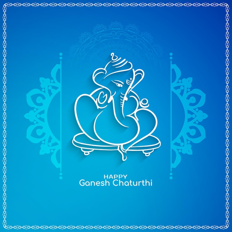 Vector elegant happy ganesh chaturthi festival greeting card background vector