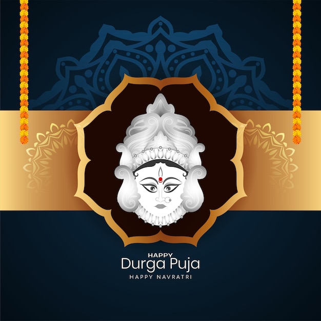 Elegant happy navratri en durga puja culturele indiase festivalachtergrond