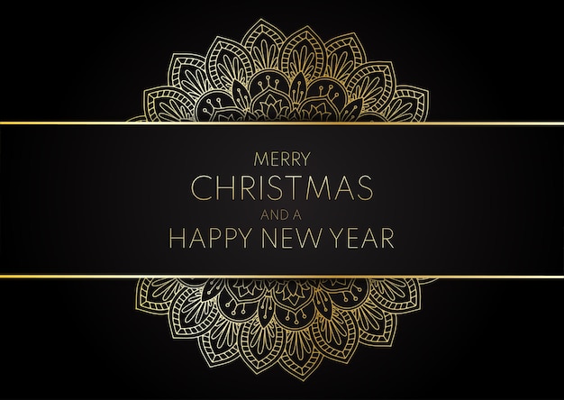 Elegant happy new year background with gold mandala design