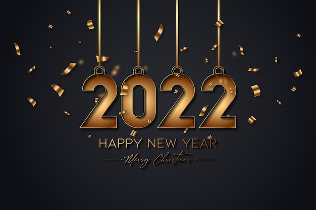 Elegant happy new year background with a gold numbers vector