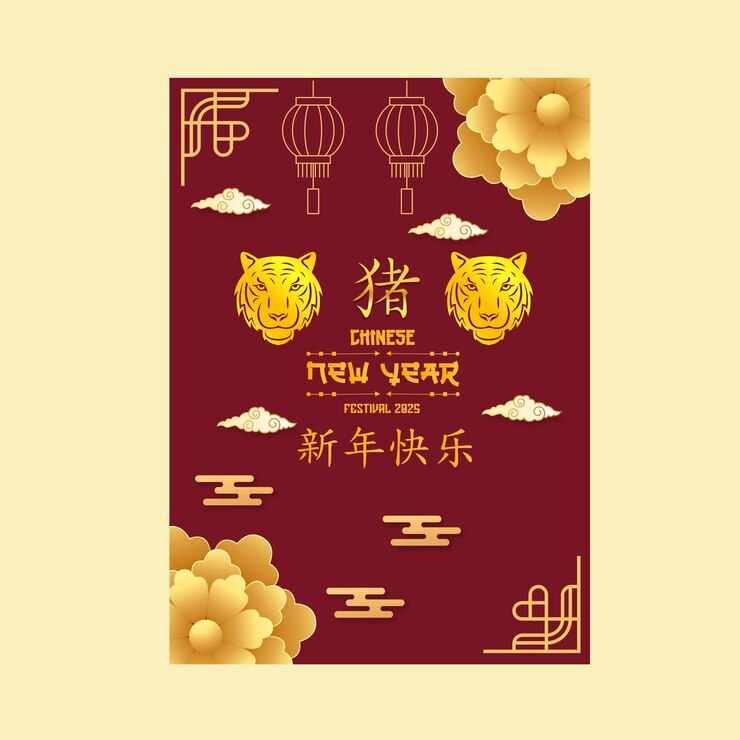 Vector elegant happy new year chinese dragon party for 2025