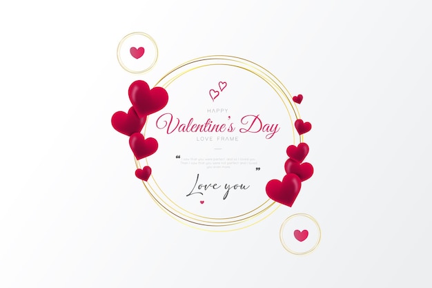 Elegant happy valentines day heart elements background social media post template