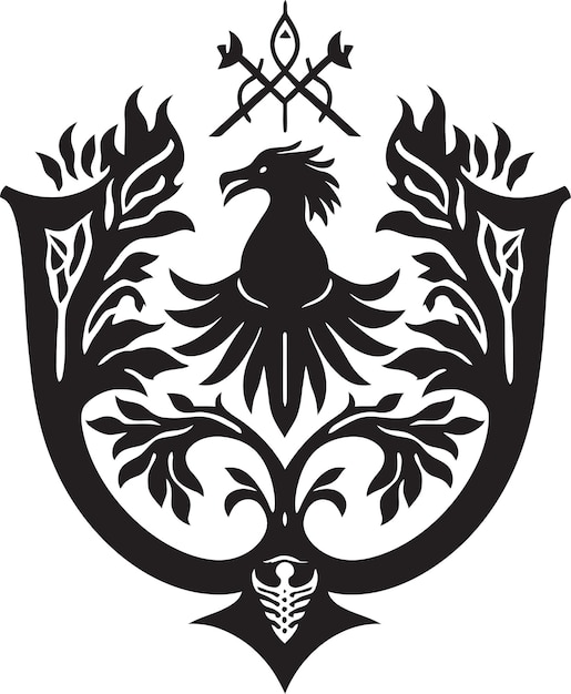 Elegant Heraldry Vector Icon Regal Symbol Black Emblem