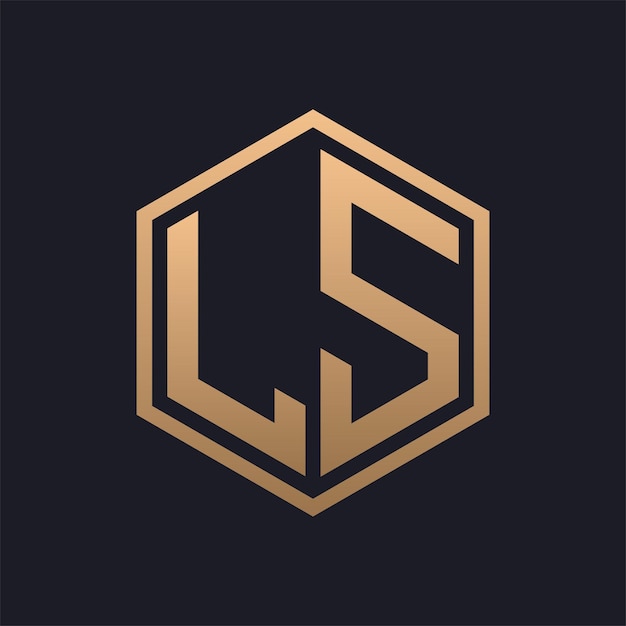 Vector elegant hexagon letter ls logo design initial luxurious ls logo template