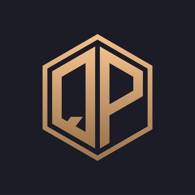 Elegant Hexagon Letter QP Logo Design Initial Luxurious QP Logo Template