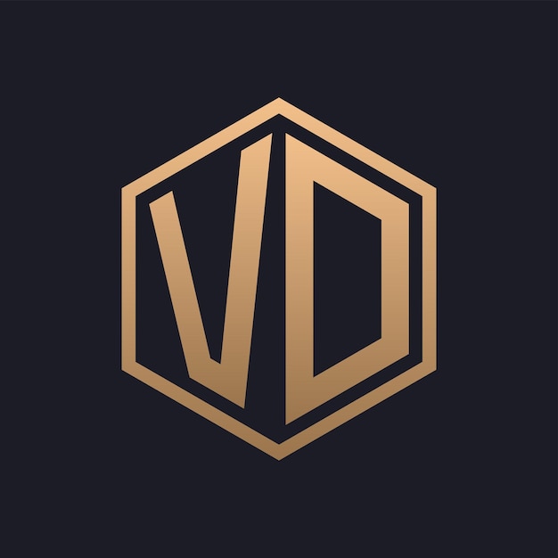 Elegant Hexagon Letter VD Logo Design Initial Luxurious VD Logo Template