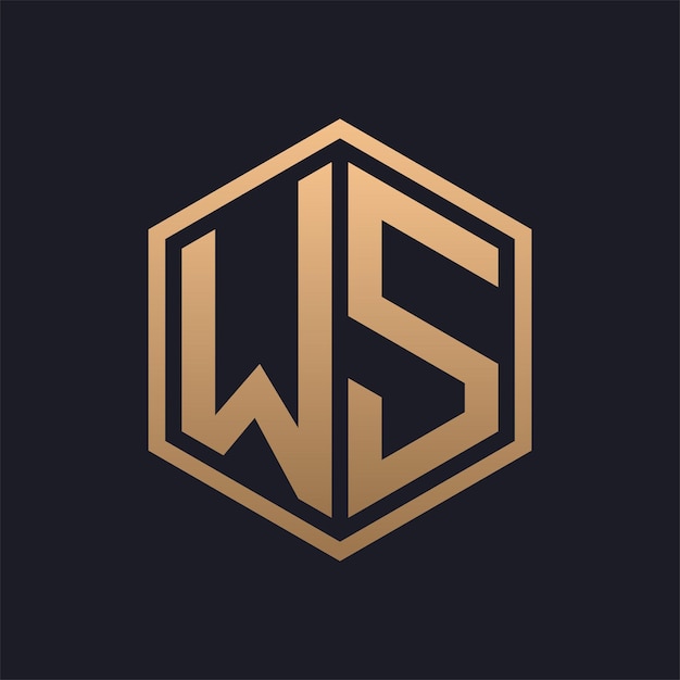 Elegant Hexagon Letter WS Logo Design Initial Luxurious WS Logo Template