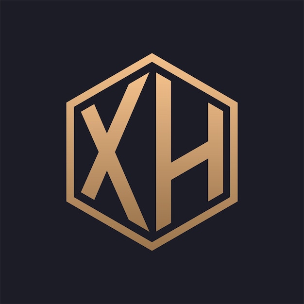 Elegant Hexagon Letter XH Logo Design Initial Luxurious XH Logo Template