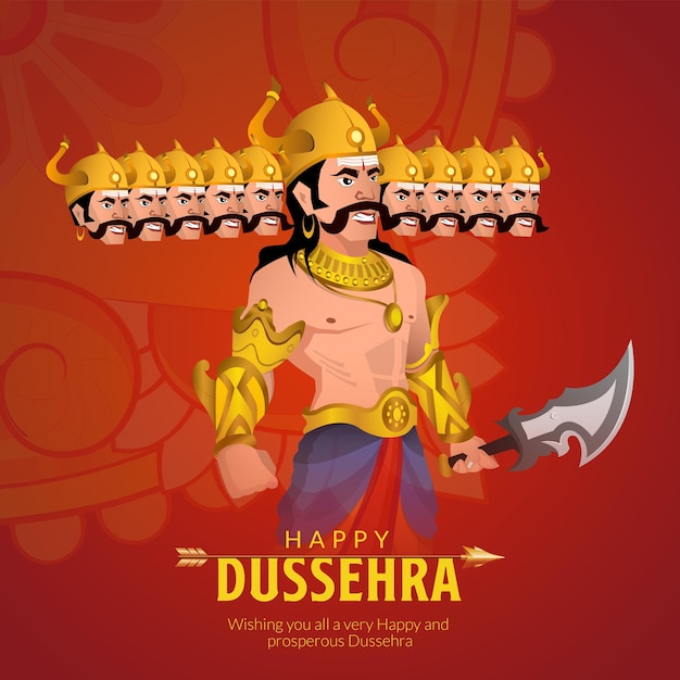 우아한 힌두교 행복한 dussehra 축제 배너 템플릿