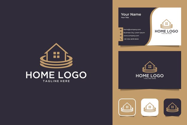 Elegant home logo design and business card