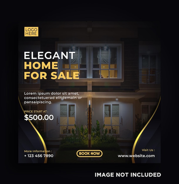 Elegant home sale banner or social media post