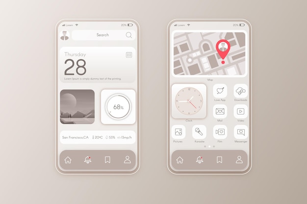 Elegant home screen template for smartphone