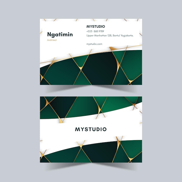 Elegant horizontal business card set template