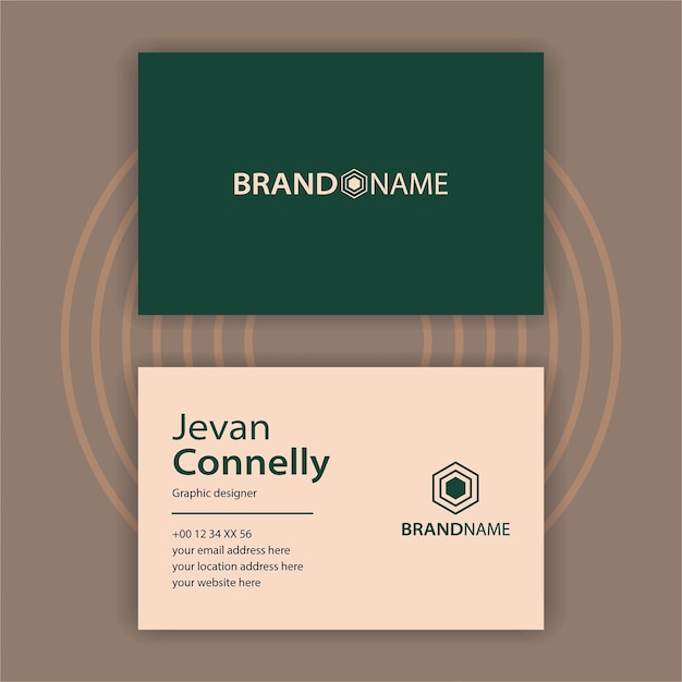 Elegant horizontal business card template