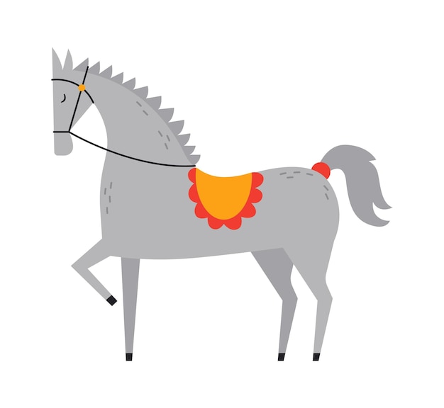 Elegant horse flat icon Funny circus animal