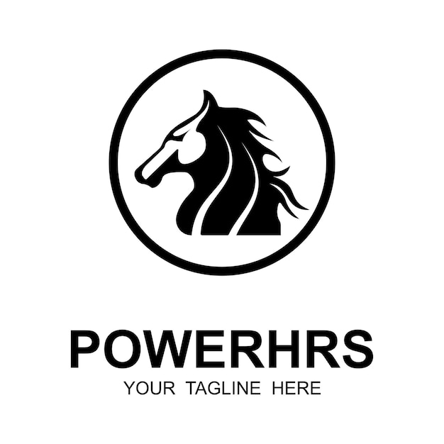 Elegant horse icon Royal stallion logo with slogan template