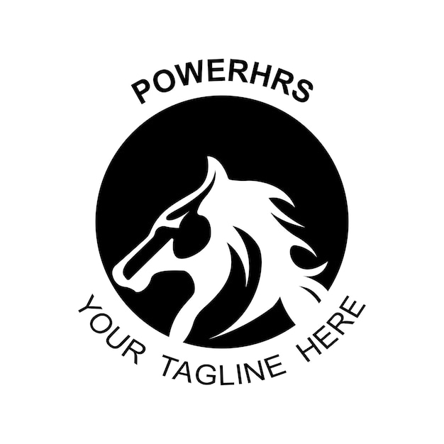 Elegant horse icon Royal stallion logo with slogan template