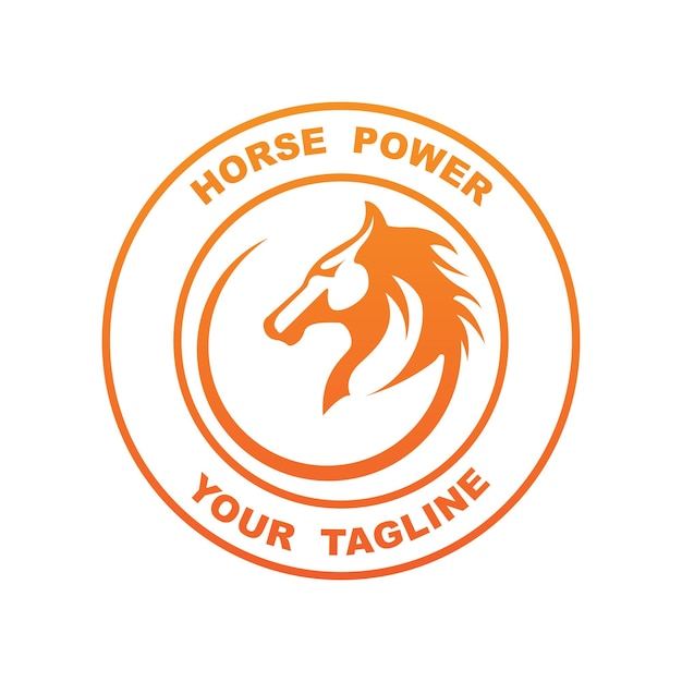 Elegant horse icon Royal stallion logo with slogan template