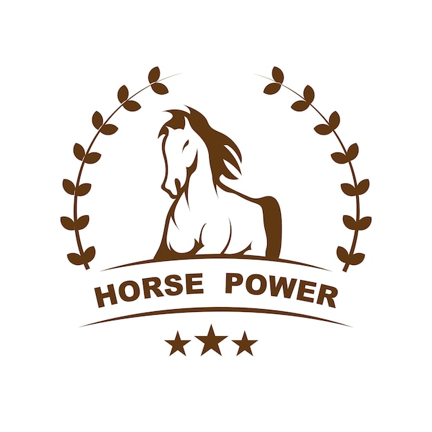 Elegant horse icon Royal stallion logo with slogan template