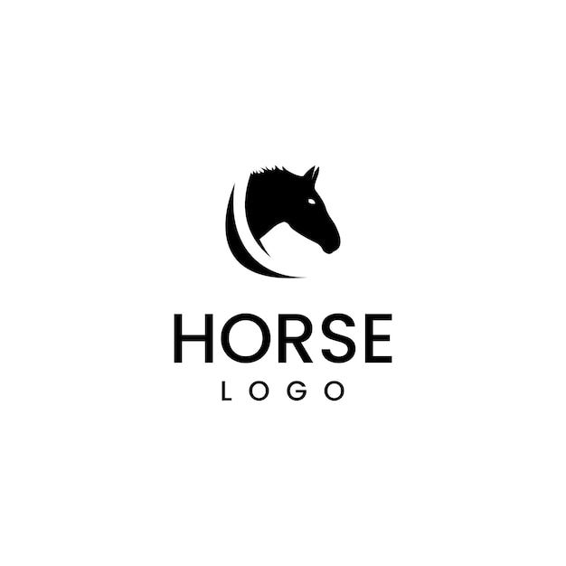 Vettore elegante modello di progettazione del logo del cavallo