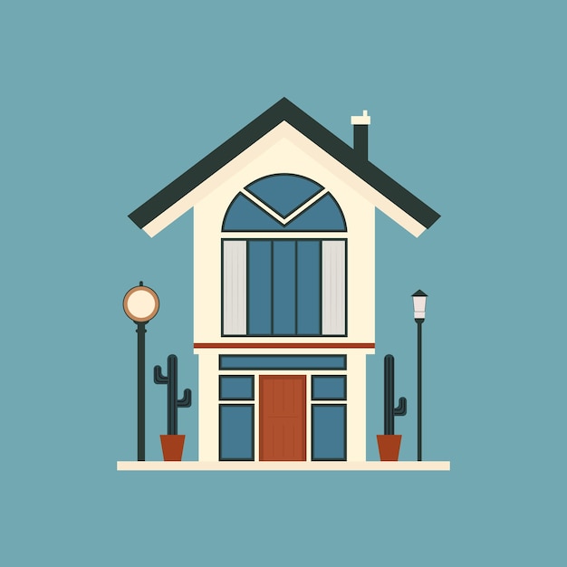 elegant huis thuis platte logo pictogram concept idee vectorillustratie