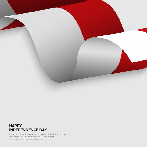 Vector elegant indonesia independence day design background with realistic flag