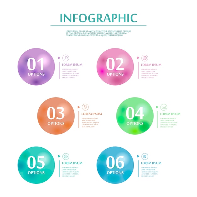 Elegant infographic ontwerp met kleurrijke cirkelvormige elementen