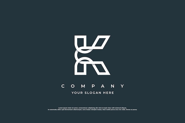 Elegant Initial Letter K Monogram Logo Design Vector Template
