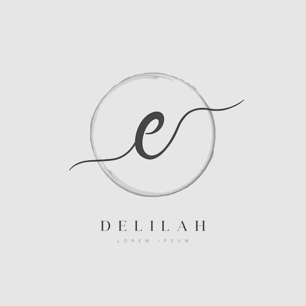 Vector elegant initial letter type e logo with brushed circle
