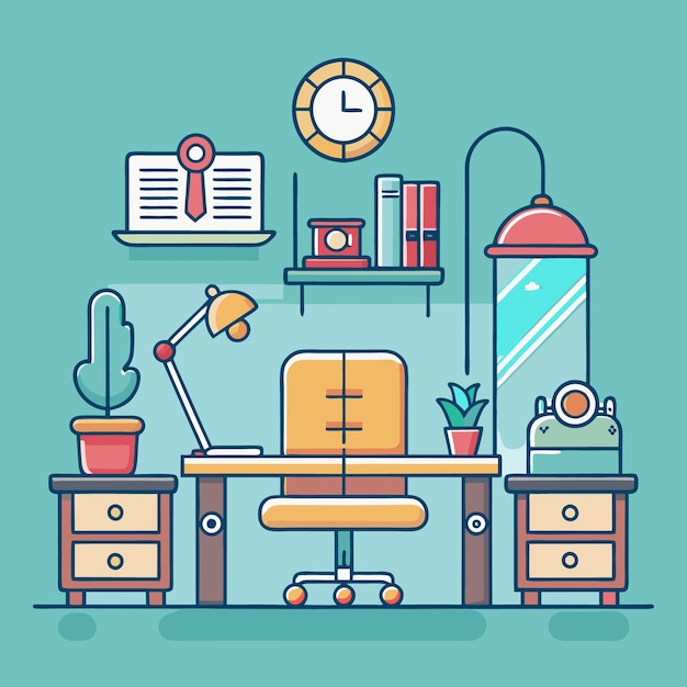 Elegant interieurontwerp voor kantoor, klassieke studeerkamer met boekenplanken en bureau