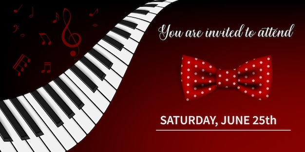 Elegant invitation to a concert with keyboard instruments