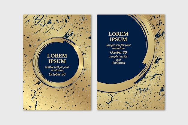 Elegant invitation template with marbled background effect and circle stroke