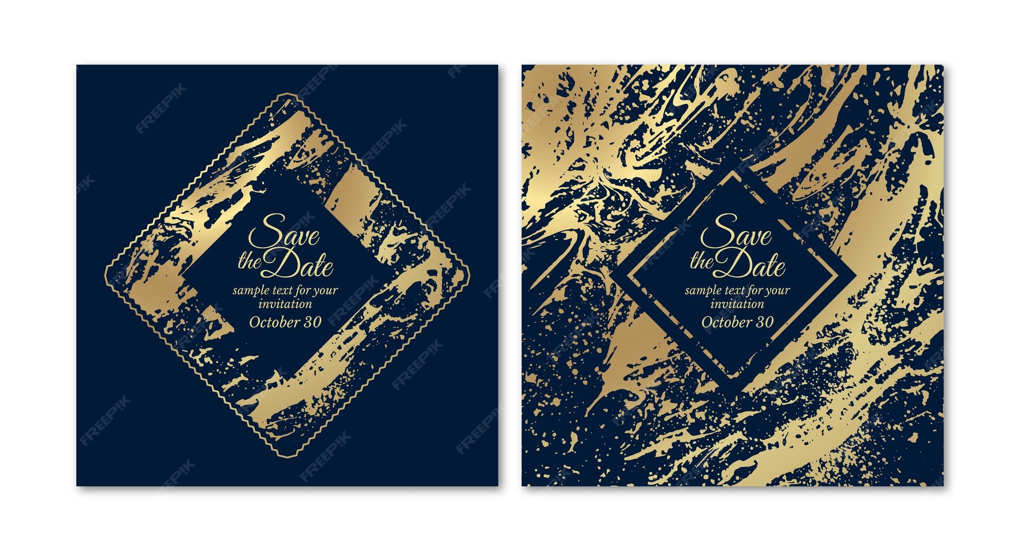 Premium Vector | Elegant invitation template with marbled background effect