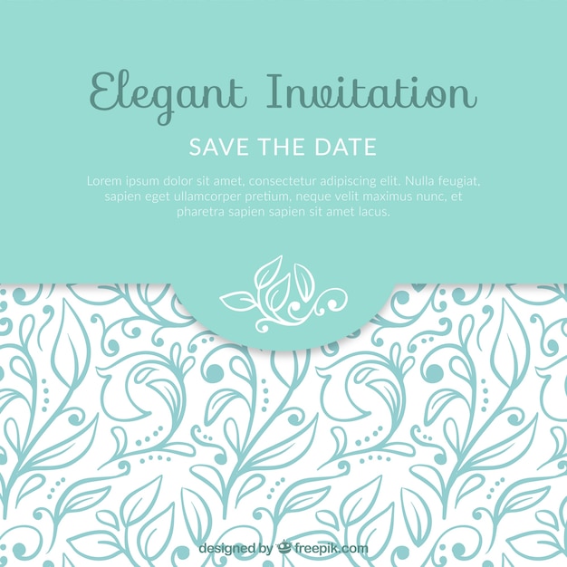 Elegant invitation with decorative leaves