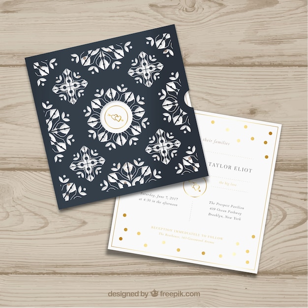 Vector elegant invitation with laser cut