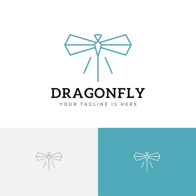 Элегантные драгоценности стрекоза крыльями летать насекомое природа линии логотип идея