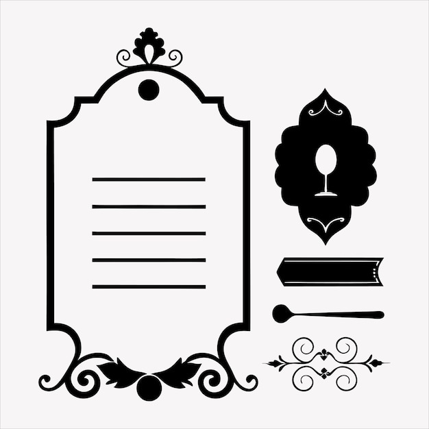 Elegant kalligrafisch gouden menu en uitnodigingsontwerpelementen