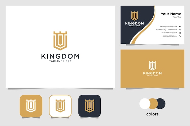Elegant koninkrijk logo-ontwerp en visitekaartje