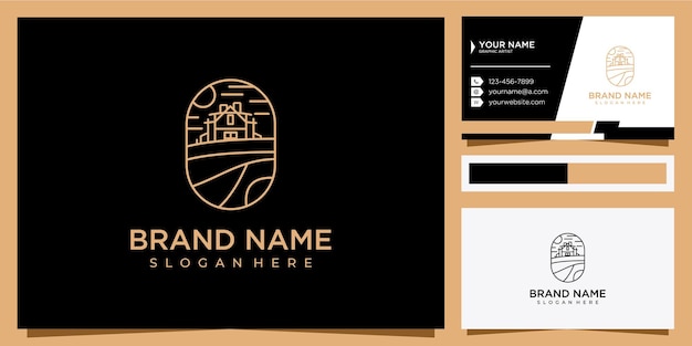 Elegant landschap en onroerend goed logo ontwerpconcept