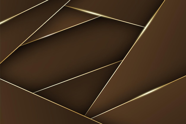 Elegant layered shape background with golden lines