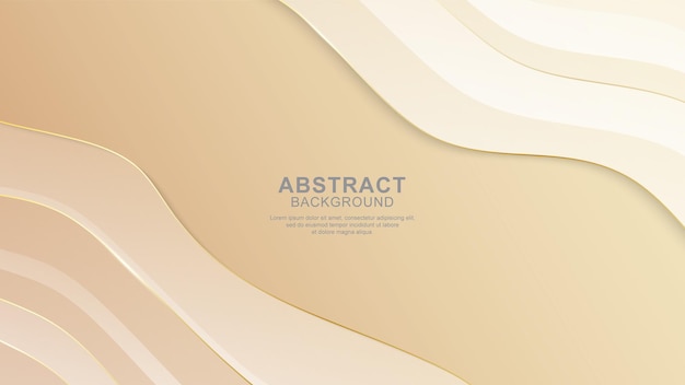 Vector elegant layered shape background with golden lines