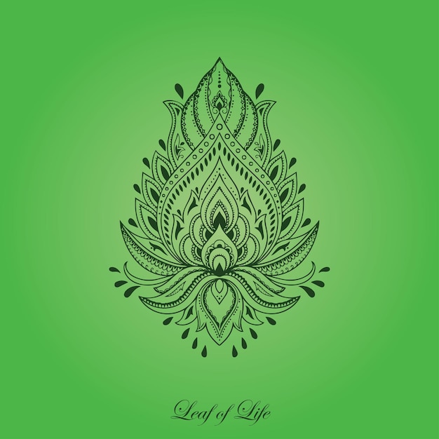 Vector elegant leaf mandala art