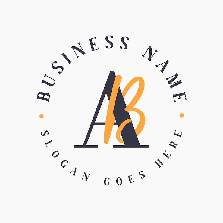 Vector 우아한 글자 ab 이니셜 로고 (corporate branding) ab 글자 표기 로고 (fashion and beauty brands)