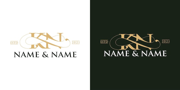 Elegant letter ab logo for name of wedding invitation design