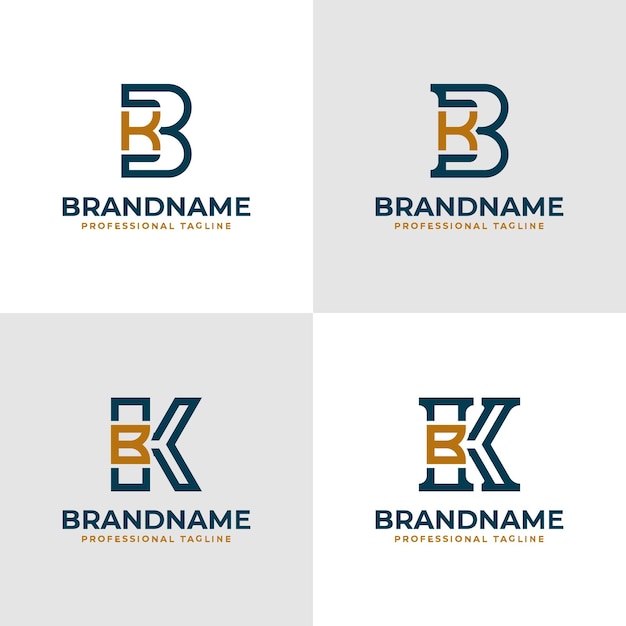 Vector elegant letter bk en kb monogram logo geschikt voor zaken met initialen bk of kb