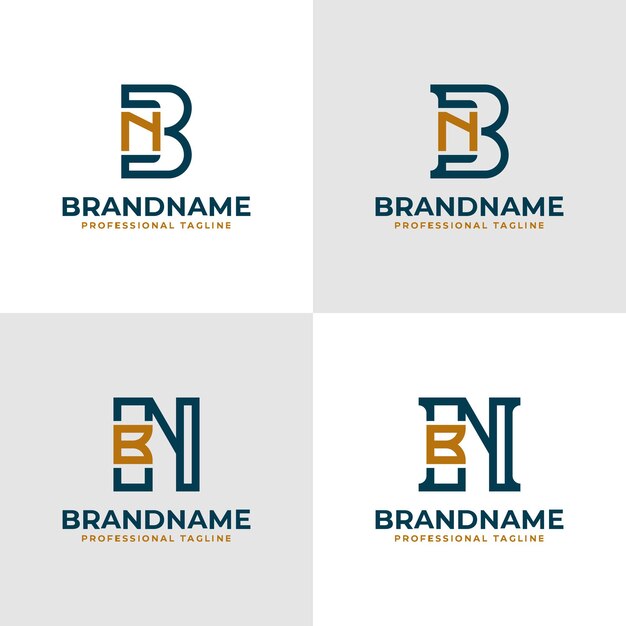 Vector elegant letter bn and nb monogram logo suitable for business with bn or nb initials