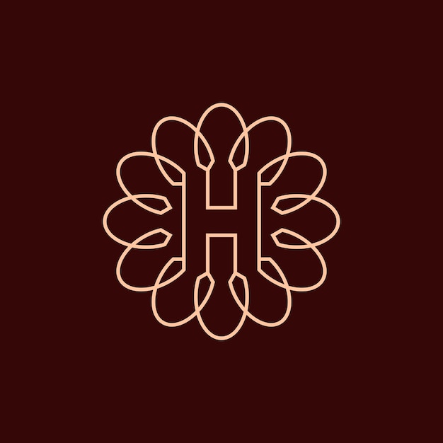 elegant letter H sunflower logo