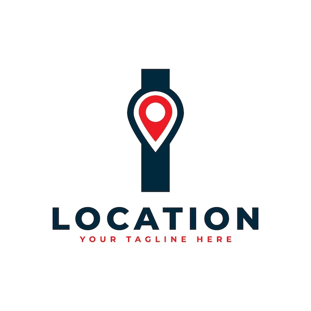 Elegant Letter I Geotag or Location Symbol Logo Red Shape Point Location Icon for Business